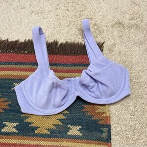 Victoria's Secret Lavender Purple Terry Cloth Bikini Top Size 34B